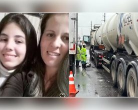 Tragédia na BR-101 Mãe e filha morrem em acidente envolvendo moto e dois caminhões em Itajaí