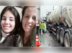 Tragédia na BR-101 Mãe e filha morrem em acidente envolvendo moto e dois caminhões em Itajaí