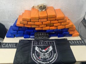 Motorista em fuga chegou a arremessar tabletes da droga para fora de carro em movimento, mas foi detido após grande apreensão de drogas na tarde de sábado (30)