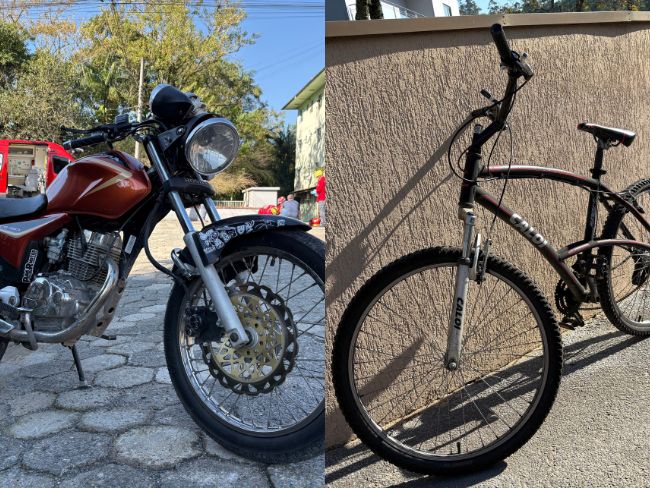 Ciclista fica ferido com corte na cabeça e é encaminhado ao hospital após colidir com moto em Pomerode