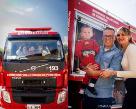 Bombeiros de Pomerode fazem visita surpresa e realizam o sonho do pequeno Vicente em seu aniversário de 3 anos
