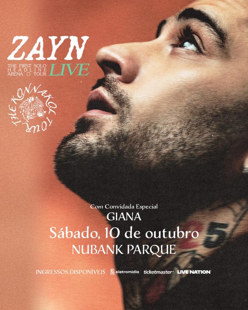 Show de Zayn será no Nubank Stadium, em São Paulo, no dia 10 de outubro - Foto: Arquivo Pessoal