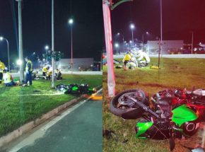 Motociclista de 36 anos morre e passageiro fica em estado grave após batida contra poste em Gaspar