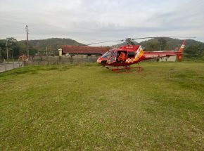 Menino de 10 anos fica ferido após acidente com vergalhão em Pomerode